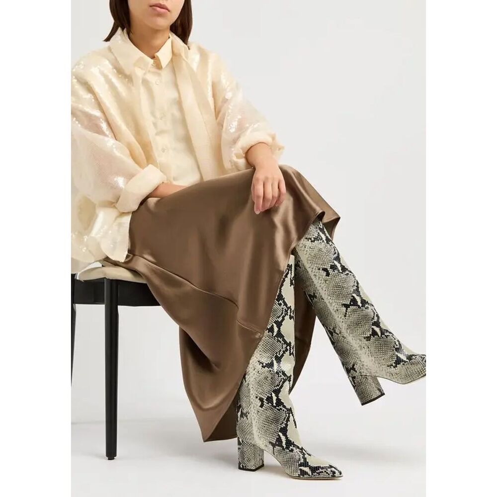 Aanja 70 python-effect leather knee-high boots - image 2